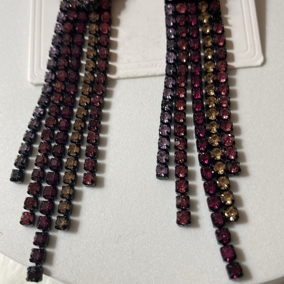 Zara Heart Crystal Dangle Earrings - Picture 7 of 12